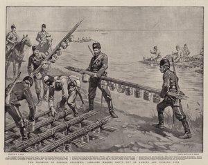 रशियन सोल्जर्स का प्रशिक्षण, राफ्ट्स को लैंस और कुकिंग पॉट्स के माध्यम से बनाते हैं